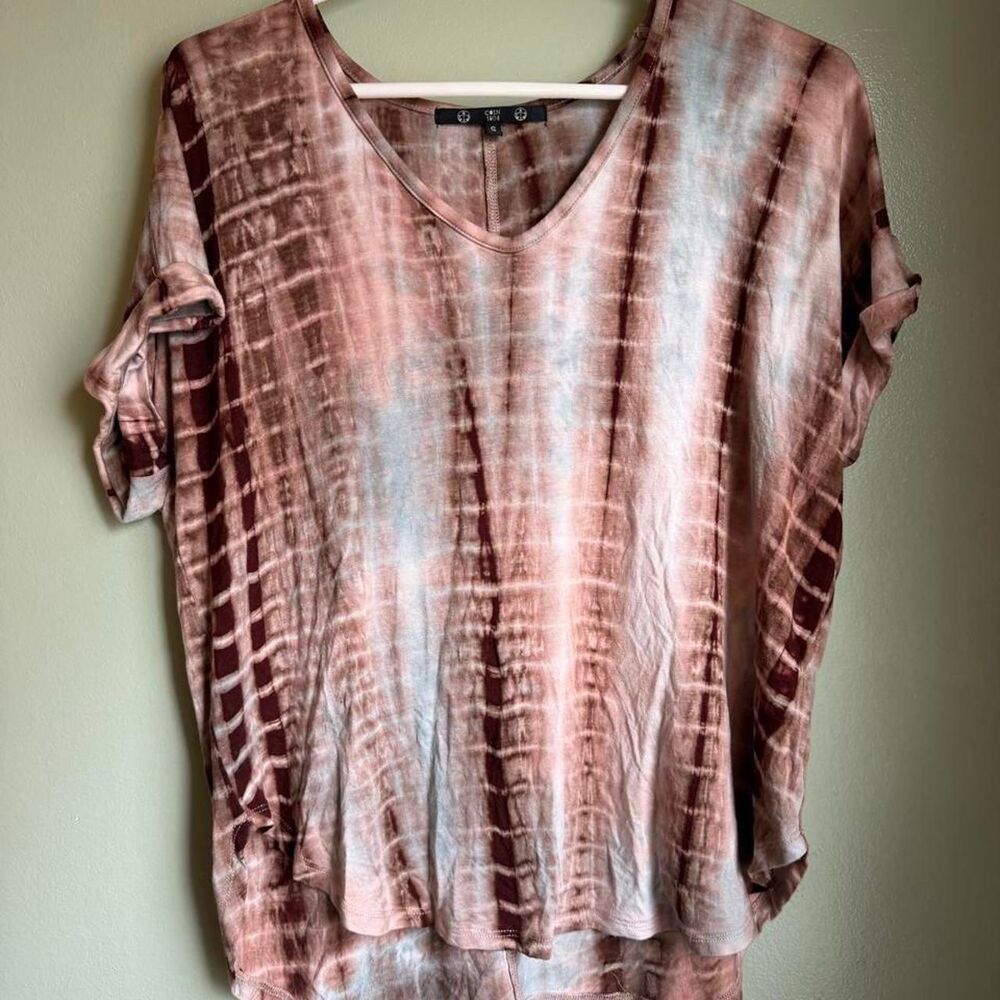 Coin-1804 Women's Pink and Brown T-shirt